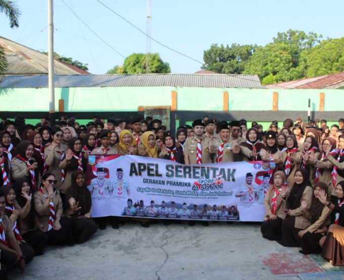 APEL SERENTAK GERAKAN PRAMUKA GO TO SCHOOL “ SAY NO TO NARKOBA, GENK MOTOR,    DAN JUDI ONLINE ” KOLABORASI UNTUK MEMBAGUN KE TAHANAN BANGSA